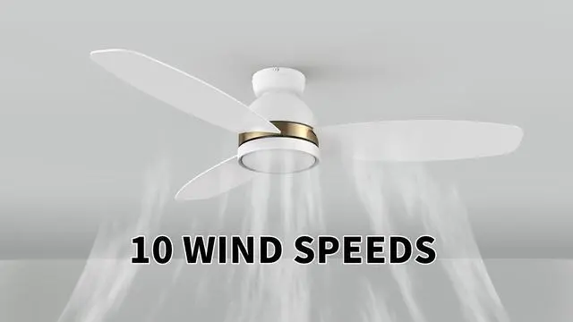 Alt view image 2 of 6 - 52" Low Profile Ceiling Fan with Dimmable LED Light, Modern Ceiling Fan with reversible DC motor, Smart Ceiling Fan Controlled by APP, Remote, Google Home, Alexa and Siri Shortcut, White