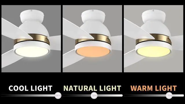 Alt view image 4 of 6 - 52" Low Profile Ceiling Fan with Dimmable LED Light, Modern Ceiling Fan with reversible DC motor, Smart Ceiling Fan Controlled by APP, Remote, Google Home, Alexa and Siri Shortcut, White