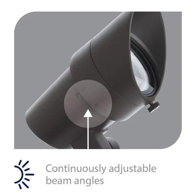 Alt view image 4 of 6 - WAC Landscape Lighting, LED 12V Medium Size Accent Light with Adjustable Beam Angle and Integral Brightness Control 50-1300 Lumens 2700K Warm Built-in LED in Black