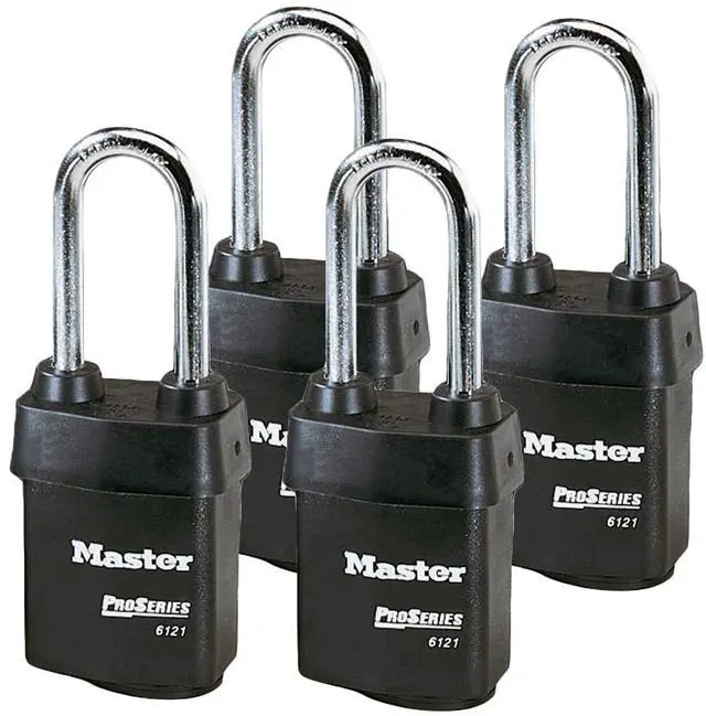 Main image of Four (4) High Security Pro Series Padlocks w/8 Keys, 6121NKALJ-4 w/BumpStop Technology