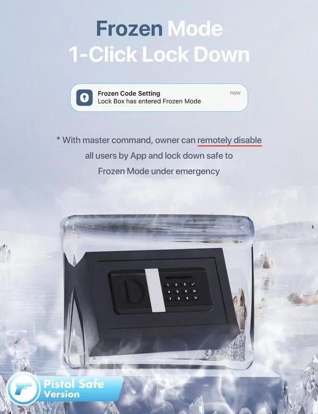 Alt view image 4 of 6 - FORFEND Smart Home Safes | WiFi Safe Box App Unlock/Alarm | Voice Control, Kidnap SOS Alarm, Tamper Detect, Frozen Mode | Money Security Lockbox History Track | Digital Caja Fuerte Remote Live Monitor