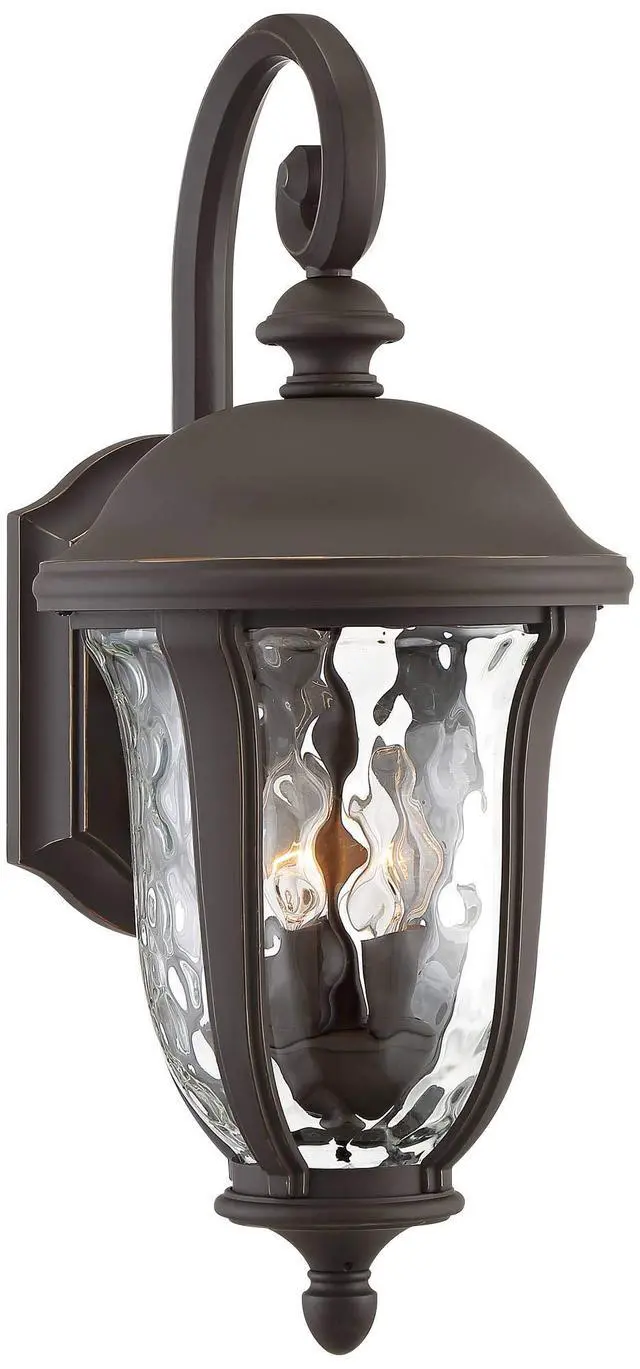 Alt view image 2 of 6 - Park Sienna Vintage Outdoor Wall Light Fixture Bronze 22 1/4" Clear Hammered Glass Downbridge for Exterior House Porch Patio Outside Deck Garage Yard Front Door Garden Home