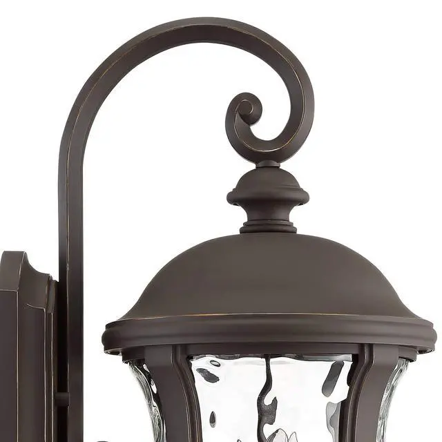 Alt view image 3 of 6 - Park Sienna Vintage Outdoor Wall Light Fixture Bronze 22 1/4" Clear Hammered Glass Downbridge for Exterior House Porch Patio Outside Deck Garage Yard Front Door Garden Home