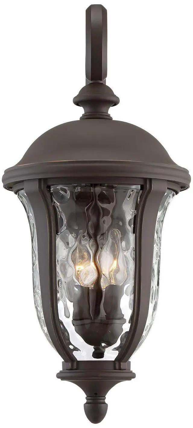 Alt view image 5 of 6 - Park Sienna Vintage Outdoor Wall Light Fixture Bronze 22 1/4" Clear Hammered Glass Downbridge for Exterior House Porch Patio Outside Deck Garage Yard Front Door Garden Home