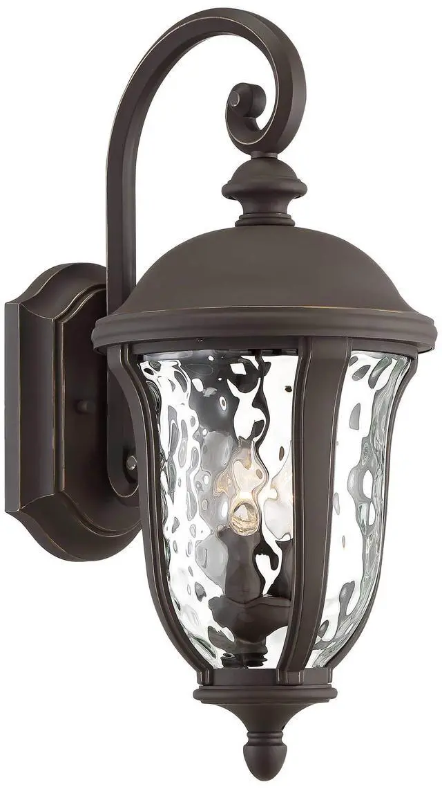 Alt view image 6 of 6 - Park Sienna Vintage Outdoor Wall Light Fixture Bronze 22 1/4" Clear Hammered Glass Downbridge for Exterior House Porch Patio Outside Deck Garage Yard Front Door Garden Home