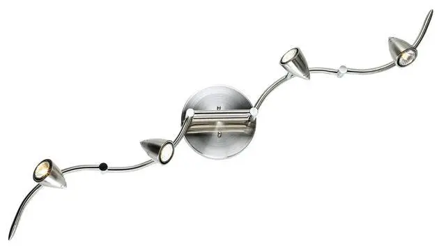 Alt view image 3 of 6 - Axel 4-Head LED Ceiling Track Light Fixture Kit Swing Arm Spot-Light GU10 Directional Silver Brushed Nickel Finish Metal Modern Kitchen Bathroom Living Room Dining Hallway 49" Wide