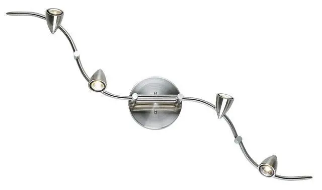 Alt view image 5 of 6 - Axel 4-Head LED Ceiling Track Light Fixture Kit Swing Arm Spot-Light GU10 Directional Silver Brushed Nickel Finish Metal Modern Kitchen Bathroom Living Room Dining Hallway 49" Wide