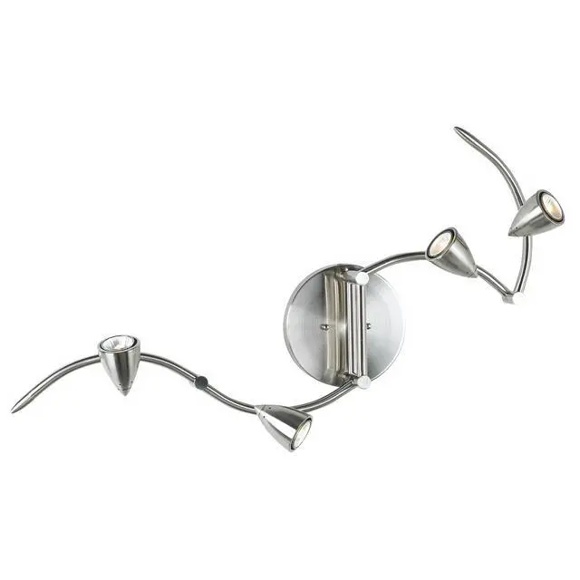 Alt view image 6 of 6 - Axel 4-Head LED Ceiling Track Light Fixture Kit Swing Arm Spot-Light GU10 Directional Silver Brushed Nickel Finish Metal Modern Kitchen Bathroom Living Room Dining Hallway 49" Wide