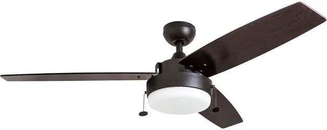 Main image of Statham, 52 Inch Contemporary Indoor LED Ceiling Fan with Light, Pull Chain, Dual Mounting Options, Modern Dual Finish Blades, Reversible Motor - 51018-01 Nickel