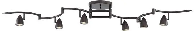 Alt view image 6 of 6 - Heavy Duty Axel 6-Head LED Ceiling Track Light Fixture Kit Spot-Light GU10 Dimmable Black Metal Farmhouse Rustic Industrial Large Kitchen Bathroom Living Room Dining Hallway 72" Wide