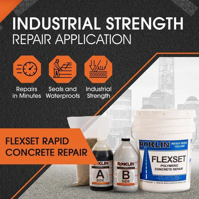 Alt view image 2 of 6 - FlexSet Rapid Concrete Repair (Gray, 5 Gallon Kit)