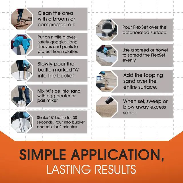 Alt view image 4 of 6 - FlexSet Rapid Concrete Repair (Gray, 5 Gallon Kit)