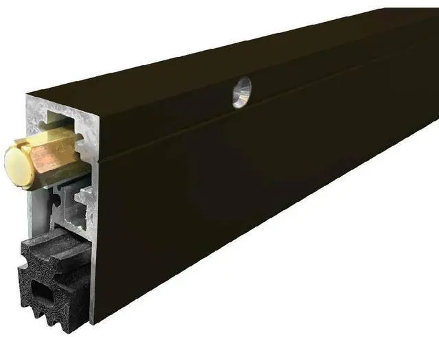 Main image of Fire Rated/Heavy Duty/Surface Automatic Door Bottom with Sponge Neoprene Rubber Extrusion in Black Anodized Aluminum (7163BK), SMS #8 x 1-1/2'' Supplied, (30'' L x 29/32'' W x 1-29/32'' H)