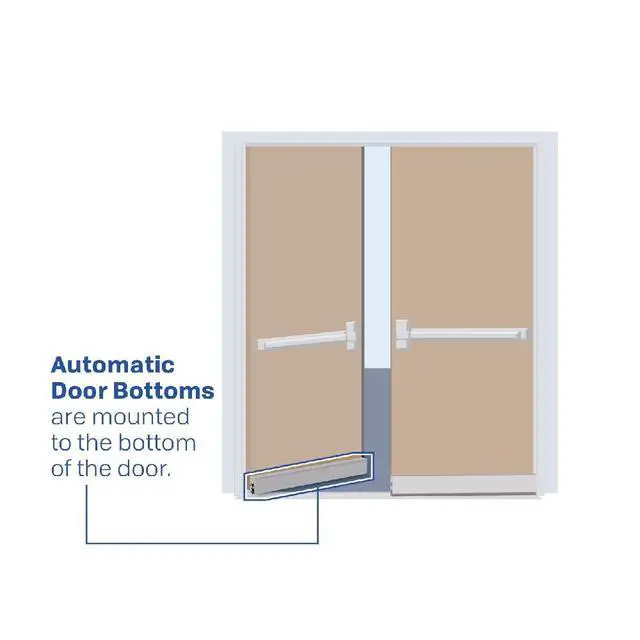 Alt view image 5 of 5 - Fire Rated/Heavy Duty/Surface Automatic Door Bottom with Sponge Neoprene Rubber Extrusion in Black Anodized Aluminum (7163BK), SMS #8 x 1-1/2'' Supplied, (30'' L x 29/32'' W x 1-29/32'' H)
