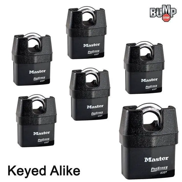 Alt view image 2 of 4 - Pro Series Padlock - (6) High Security Locks w/ 12 Keys, 6327NKA-6 w/BumpStop Technology