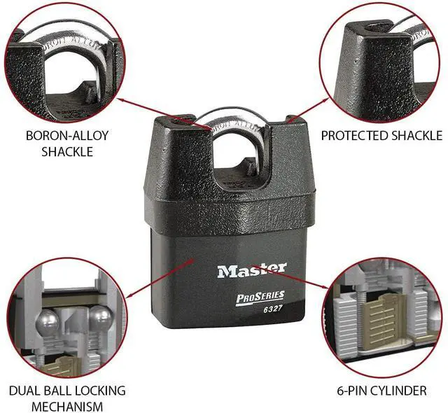 Alt view image 3 of 4 - Pro Series Padlock - (6) High Security Locks w/ 12 Keys, 6327NKA-6 w/BumpStop Technology