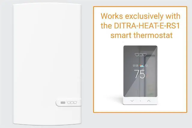 Alt view image 3 of 3 - Ditra-Heat-E-RRS Power Module - Compatible with Ditra-Heat-E-RS1 Thermostat - Extends Power Output by 15 Amps, Supports 120V/240V Cables - Built-in Class A GFCI, Easy Installation - DHERR2/BW