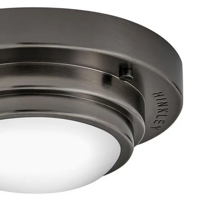 Alt view image 4 of 6 - Porte Extra Small Flush Mount Ceiling Light or Wall Sconce, Etched Opal Glass Shade, Dual-Mount Design, Integrated LED, ADA Compliant, Black Oxide Finish