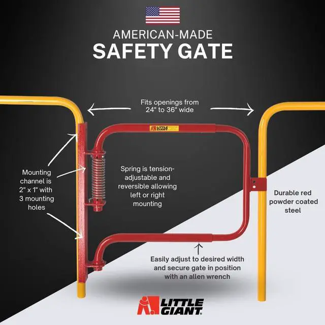 Alt view image 4 of 5 - SGS-R Red Adjustable Spring Safety Gate