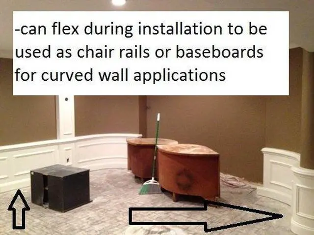 Alt view image 4 of 5 - WM610 (CM610): 9/16 Thick x 5.25 Tall Flexible Base Molding - 12 feet Long - Made in the USA