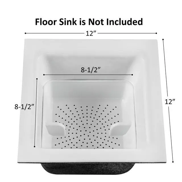 Alt view image 5 of 6 - 12 Pcs FS-PB ABS Plastic Floor Sink Drain Strainer Drop-in Basket, Catch Food Particles for Restaurants/Bar/Buffet, Fits in 8-1/2" Floor Sink Holes