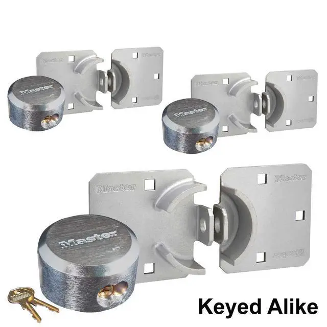 Alt view image 2 of 4 - Hasp/Hidden Shackle Keyed Alike Padlocks w/ 6 Keys, 770-6271KA-3