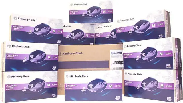 Main image of Halyard Health Purple Nitrile Exam Gloves, Medium, 100/Box, Case of 10
