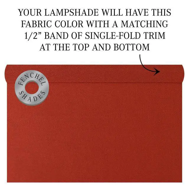 Alt view image 3 of 3 - 18" Top Diameter x 18" Bottom Diameter 14" Height Cylinder Drum Lampshade USA Made (Linen Paprika)