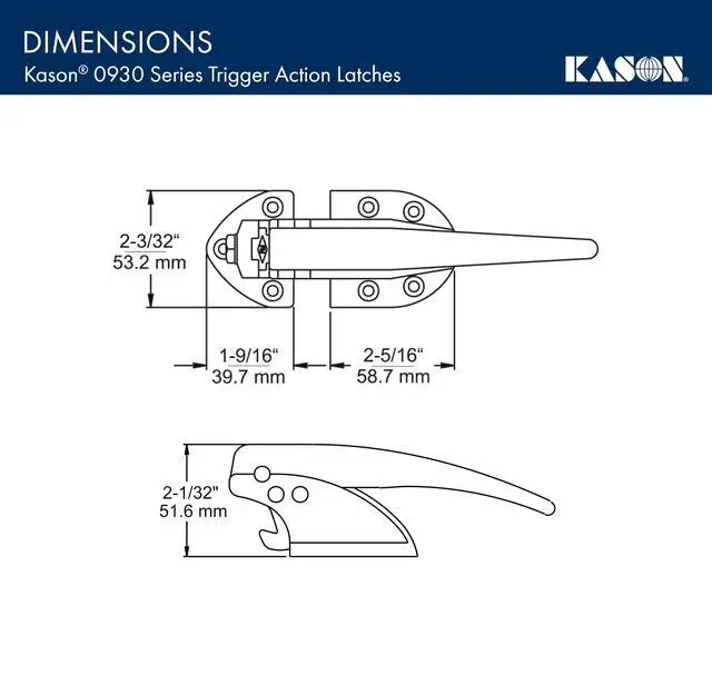 Alt view image 5 of 6 - 930 Series Trigger Action Latch and Strike D, 7/8 to 1 1/4 Inch Offset, 10930D00004