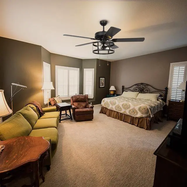 Alt view image 2 of 6 - 52 Inch Ceiling Fans with Lights, Farmhouse Black Ceiling Fan for Bedroom Living Room, Rustic Outdoor Ceiling Fans for Patios, Pull Chain Control, 3 Speeds, Reversible Airflow, ETL