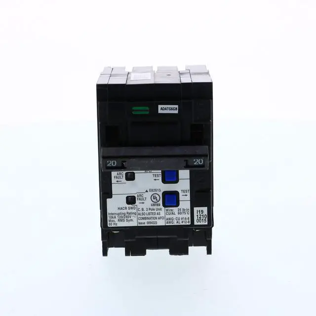 Alt view image 2 of 4 - 20 Amp 2-Pole Combination Type AFCI Plug-On Neutral Circuit Breaker