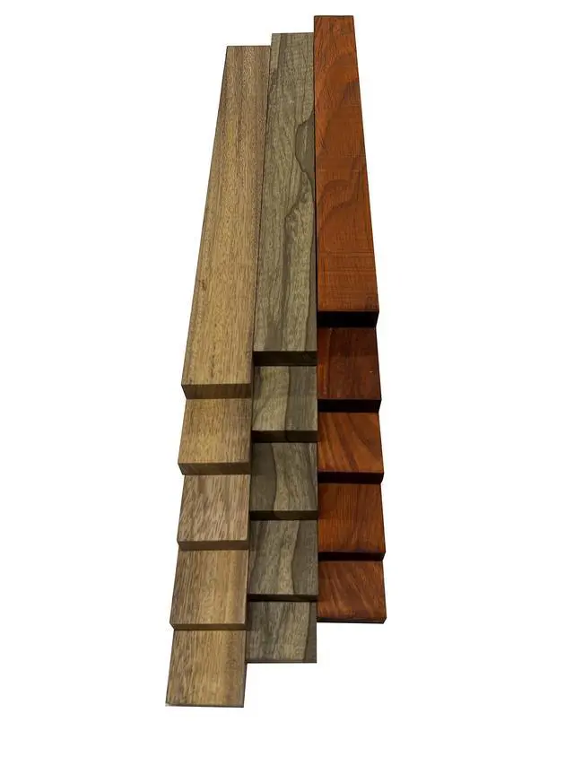 Alt view image 2 of 3 - Variety Pack of 15 Cutting Board Blocks of Sapele, Black Limba, Padauk | ¾ x 2 inches (3/4" x 2" x 48", Sapele| Black Limba | Padauk)