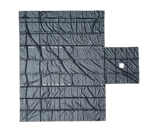 Main image of 16' x 24' Flatbed Truck 18 Oz Steel Tarp with 4 FT Drop & Flap - Black Heavy Duty Vinyl Waterproof Tarp for Trailers to Protect Cargo from Wind, Rain, Snow and Sun