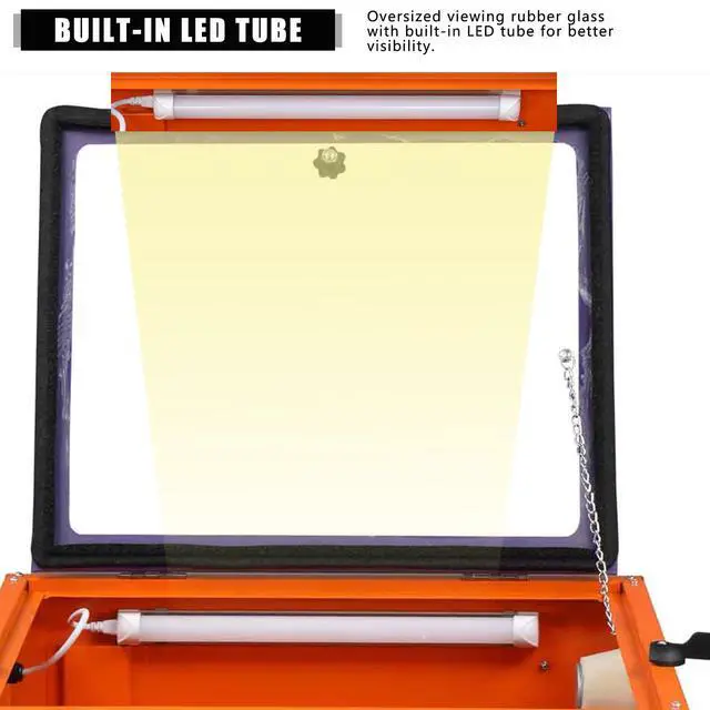 Alt view image 4 of 6 - 25 Gallon Air Sandblasting Cabinet | 40-80 PSI, Heavy Duty Steel, Spray Gun & 4 Nozzle, Bench Top Cabinet, For Rust Removal, Stain, Paint