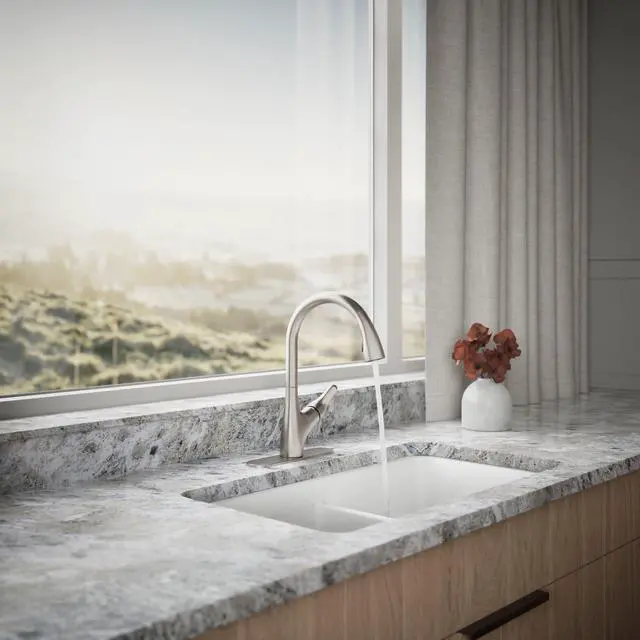 Alt view image 4 of 6 - 30469-VS Rival Single Handle Pull-Down Kitchen Faucet, Kitchen Sink Faucet with Pull-Down Sprayer, Vibrant Stainless