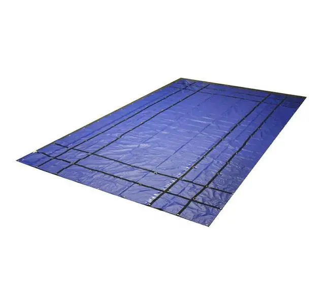 Main image of 16' x 24' Flatbed Trailer Steel Machinery Tarp with 4 FT Drop - Heavy Duty Blue 18 Oz Vinyl Weatherproof Tarp for Truck/Trailers to Protect Cargo from Wind, Rain, Snow, and Sun