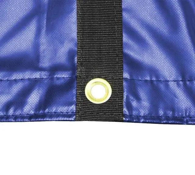 Alt view image 3 of 6 - 16' x 24' Flatbed Trailer Steel Machinery Tarp with 4 FT Drop - Heavy Duty Blue 18 Oz Vinyl Weatherproof Tarp for Truck/Trailers to Protect Cargo from Wind, Rain, Snow, and Sun