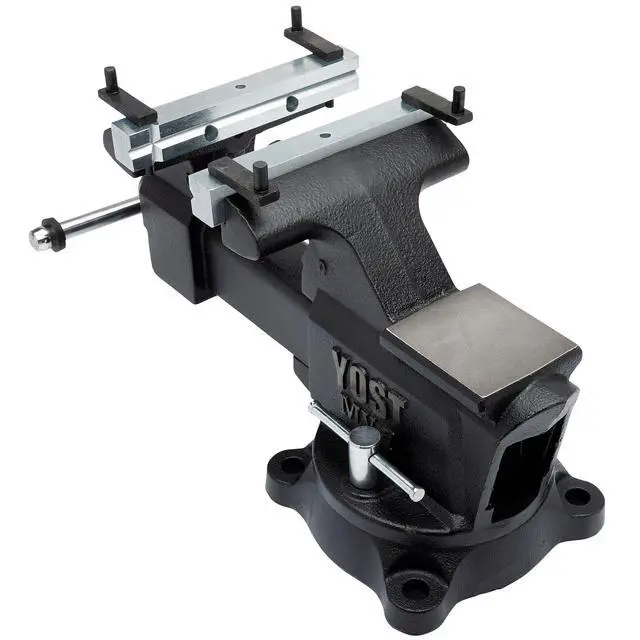 Alt view image 2 of 6 - Yost MV-7 Multipurpose 7" Wide Jaw Homeowners Bench Vise | Industrial & Workshop-Grade Work Table Mechanic Tools for Wood Working, Metal Works, & DIY Projects | 360° Swivel Base | Includes 4 Jaw Dogs