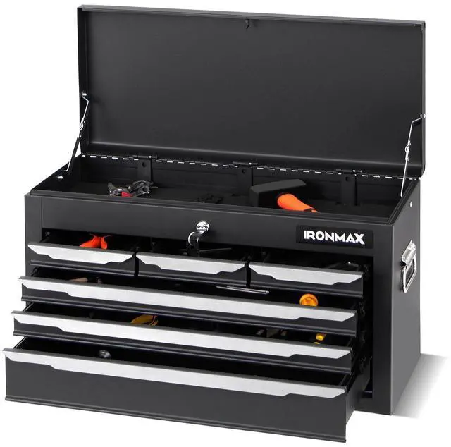 Main image of Portable Tool Box, 6 Drawers 24 Lockable Tool Storage Organizer Toolbox with Ball-Bearing Slides & Liner, Metal Tool Chest for Warehouse, Garage, Workshop, Household