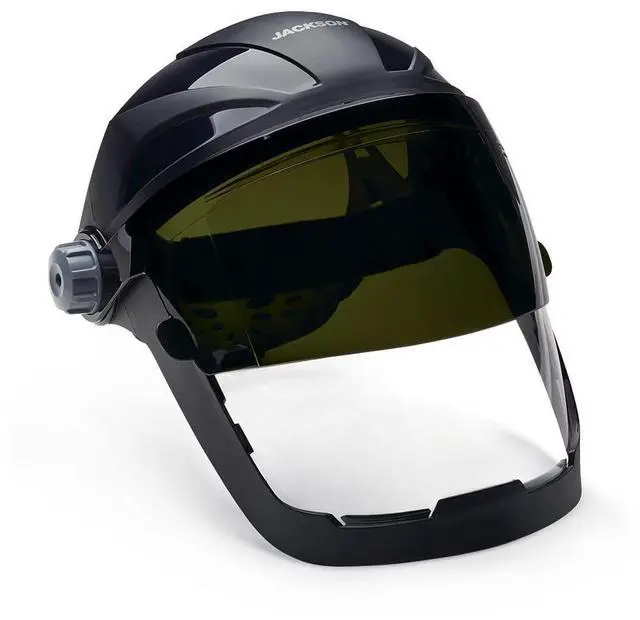 Main image of QUAD 500 Face Shield - Anti-Fog Window with Chin Guard - ANSI Z87.1 & OSHA - (Multiple Styles & Headgears)