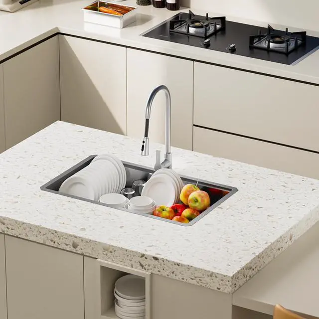 Alt view image 3 of 6 - 30" Undermount 18 Gauge 304 Stainless Steel Single Bowl Kitchen Sink with Accessary in 30"Lx18"Wx10"D