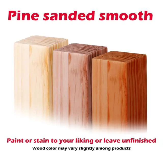 Alt view image 4 of 6 - Butcher Block Table Leg (4 Count, 35" H) | Woodworker Style Pine Wood Legs w/Chamfer Edge | Heavy Duty Unfinished Furniture Legs for DIY Home Improvement, Refurbishing Vintage Room Decor