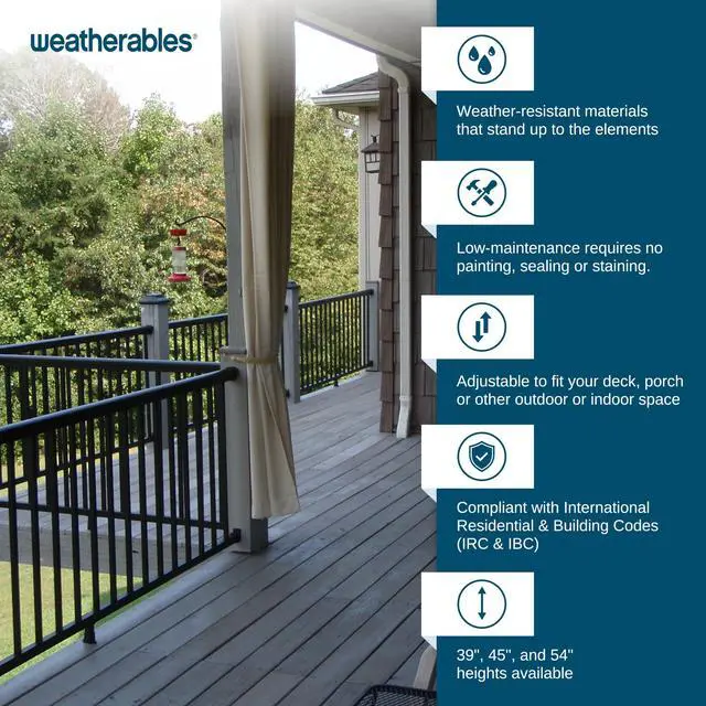 Alt view image 3 of 6 - Aluminum Railing Post Kit Aluminum Post Kit for Arlington, Georgetown, and Cornell Railing Kits, Made with Durable Black Textured Powder-Coat Finish (3 in. x 3 in. x 54 in.)