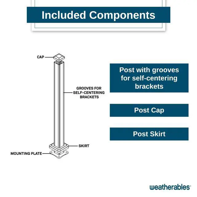 Alt view image 4 of 6 - Aluminum Railing Post Kit Aluminum Post Kit for Arlington, Georgetown, and Cornell Railing Kits, Made with Durable Black Textured Powder-Coat Finish (3 in. x 3 in. x 54 in.)