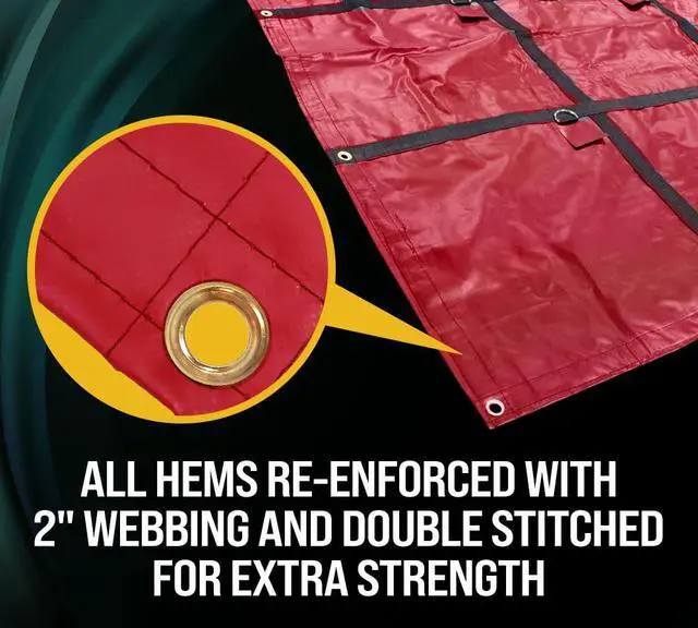Alt view image 4 of 6 - Flatbed Truck Tarps 18oz Steel Tarp 16' x 24' - Red