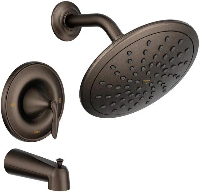 Main image of Eva Oil Rubbed Bronze Tub and Shower Faucet Trim with Eco-Performance Rainshower, Valve Required, T2233EPORB