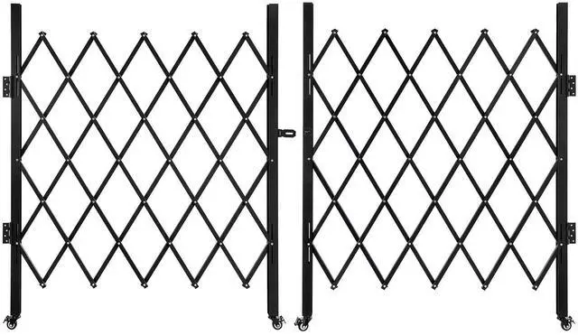 Main image of Folding Security Gate Stainless Steel Folding Door Gate Driveway Gate Flexible Expanding Fence Gate Retractable Fence Outdoor Barricade Scissor Gate with Casters (118.11"Wx59.06"H)