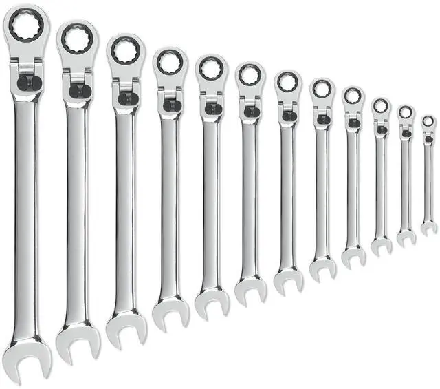 Main image of 12 Pc. 12 Pt. XL Locking Flex Head Ratcheting Combination Wrench Set, Metric - 85698