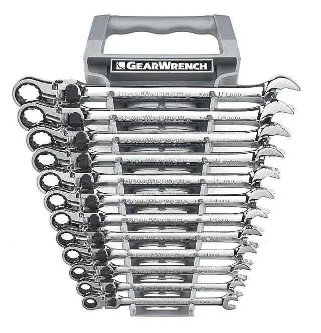 Alt view image 2 of 5 - 12 Pc. 12 Pt. XL Locking Flex Head Ratcheting Combination Wrench Set, Metric - 85698