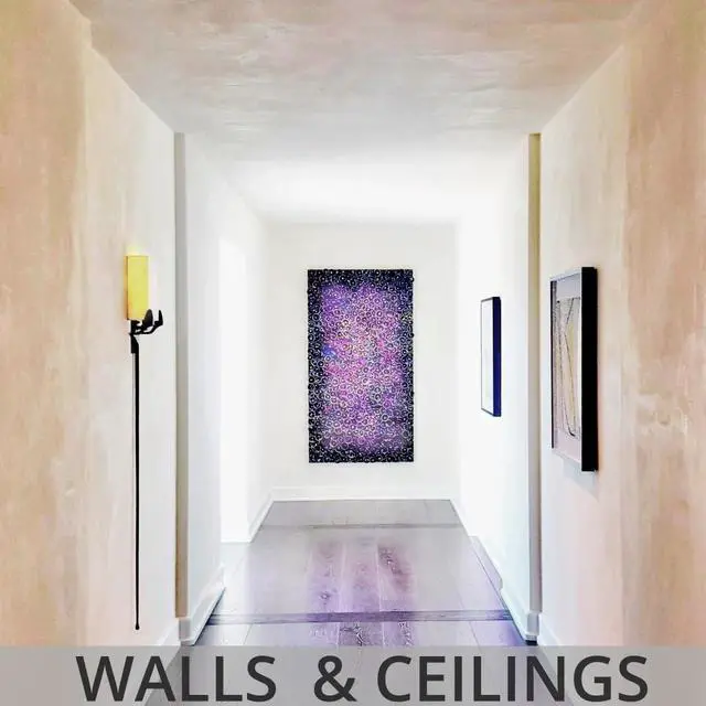 Alt view image 2 of 6 - Lime Plaster & Paint | Carrera Plaster (Coarse Sand Finish) | Made from Natural Lime and Powdered Marble | Color: Natural White #1 (Untinted) Size: 2 Gallon